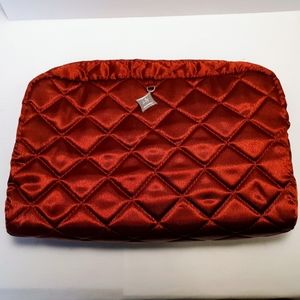 LANCOME red quilted makeup bag in good condition